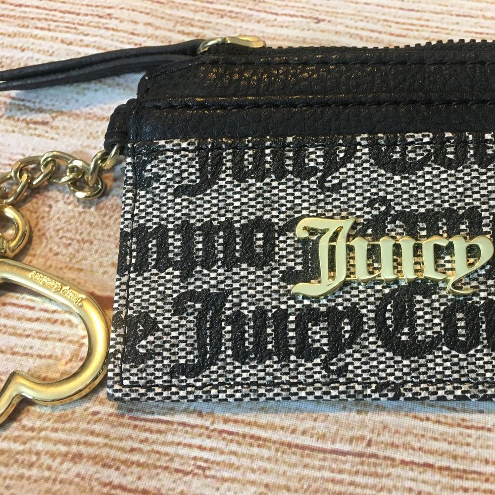 Juicy Couture Card Coin Cash Wallet with gold heart shaped key ring clip - Picture 2 of 5